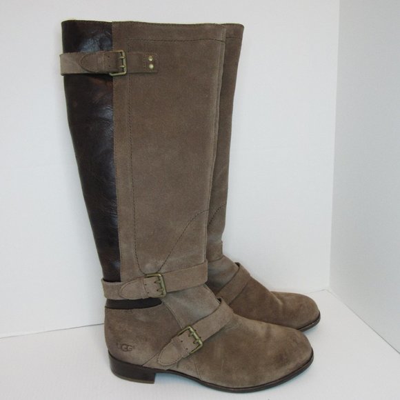 UGG Shoes - UGG Cydnee Brown Tall Leather Riding Boots